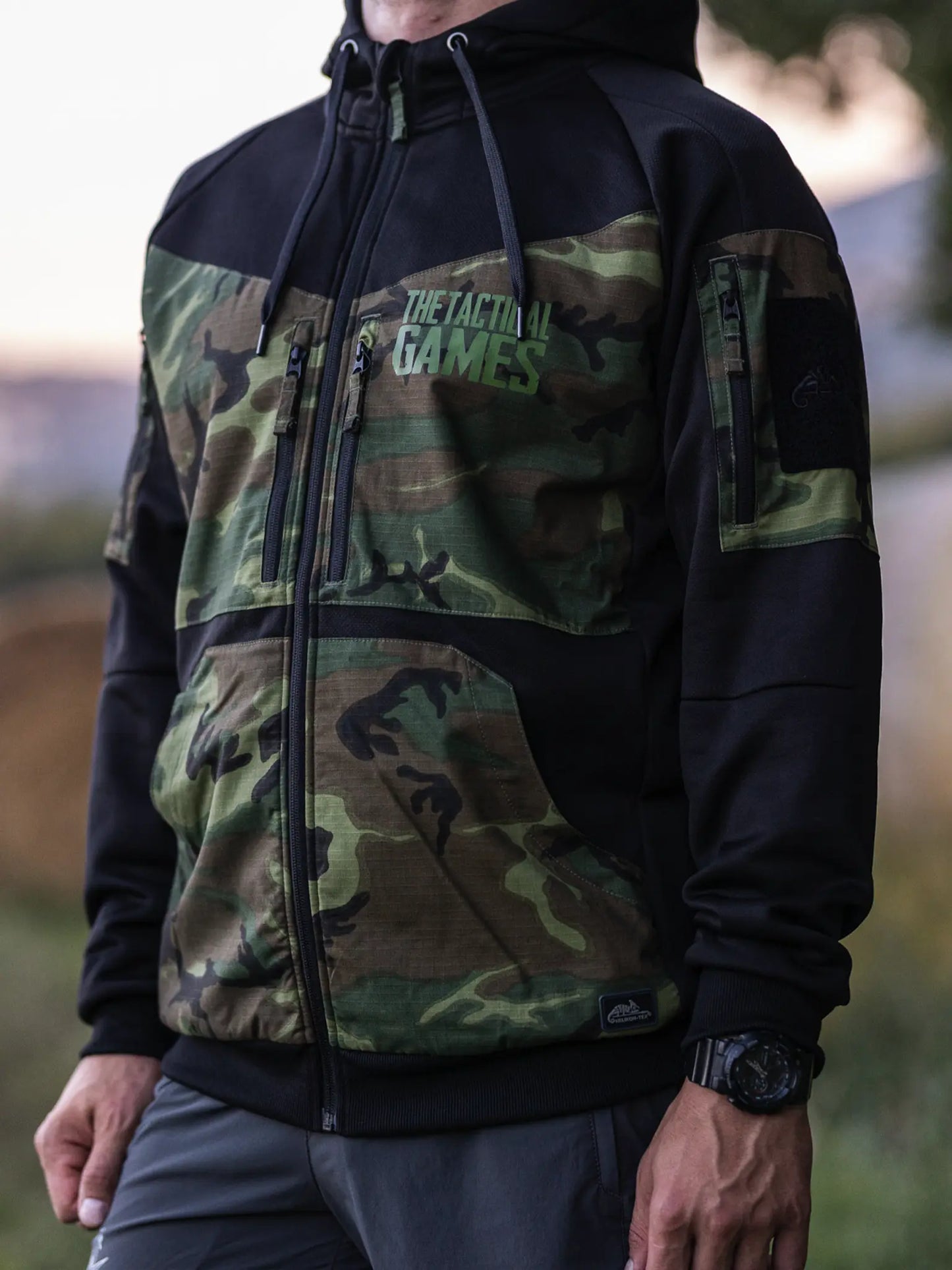 The Tactical Games Black camouflage Zip Hoodie