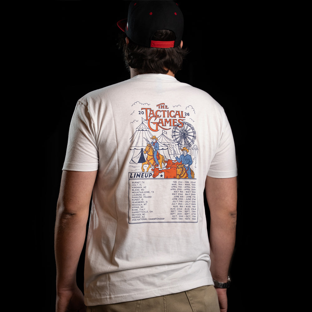 The Tactical Games 2026 Event LINEUP T-Shirt back