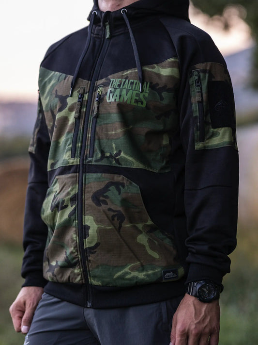 The Tactical Games  Black camouflage Zip Hoodie